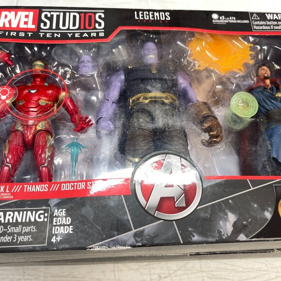 HASBRO MARVEL STUDIOS IRON MAN MARK L THANOS DOCTOR STRANGE 3 PACK - NEW SEALED - Picture 1 of 5